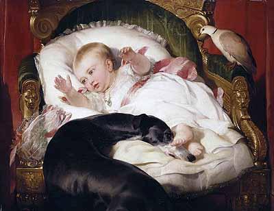 Landseer, Edwin Henry Victoria, Princess Royal, with Eos oil painting image